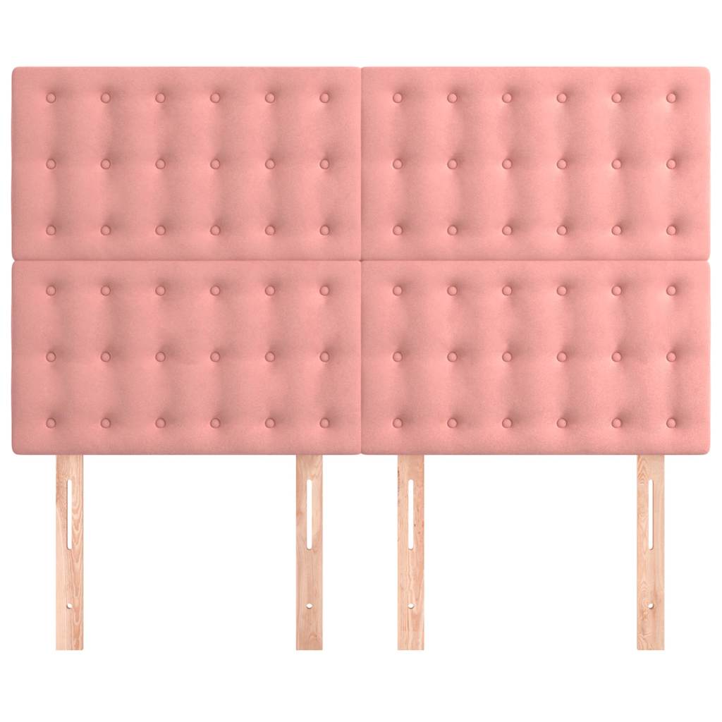 vidaXL Hoofdbord roze 144x5x118/128 cm fluweel, foto 2