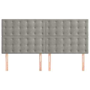 Čelo postele světle šedé 160x5x118/128 cm sametové - obrázek 3