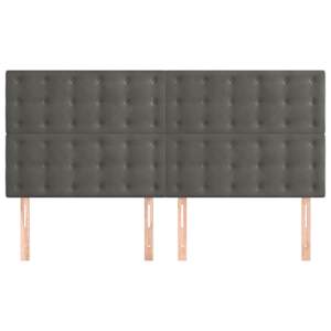 Čelo postele tmavě šedé 160x5x118/128 cm sametové - obrázek 3