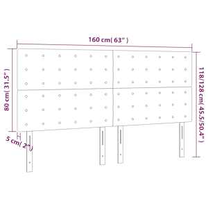 Čelo postele tmavě šedé 160x5x118/128 cm sametové - obrázek 8