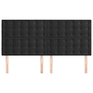 Čelo postele černé 160x5x118/128 cm sametové - obrázek 3