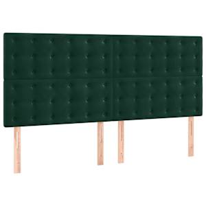 Čelo postele tmavě zelené 160x5x118/128 cm sametové - obrázek 2