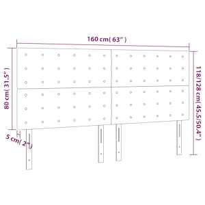 Čelo postele tmavě modré 160x5x118/128 cm sametové - obrázek 8