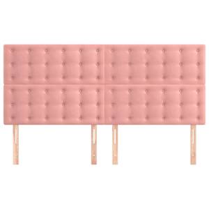 Čelo postele růžové 160x5x118/128 cm sametové - obrázek 3