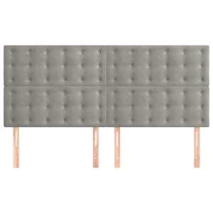 Čelo postele světle šedé 180x5x118/128 cm sametové - obrázek 3
