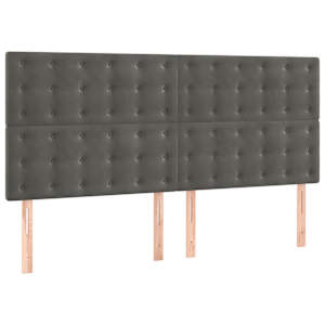 Čelo postele tmavě šedé 180x5x118/128 cm sametové - obrázek 2