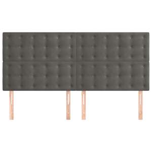 Čelo postele tmavě šedé 180x5x118/128 cm sametové - obrázek 3