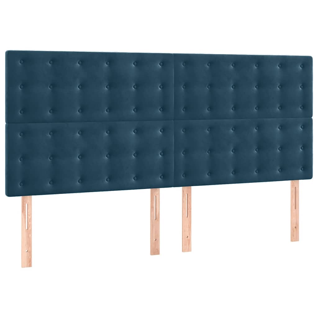 VidaXL Hoofdbord Donkerblauw 180x5x118/128 Cm Fluweel