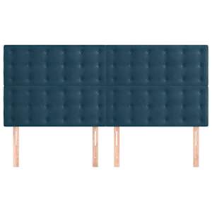 Čelo postele tmavě modré 180x5x118/128 cm sametové - obrázek 3