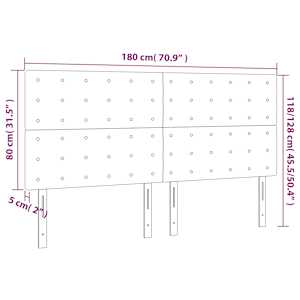Čelo postele růžové 180x5x118/128 cm sametové - obrázek 8
