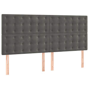 Čelo postele tmavě šedé 200x5x118/128 cm sametové - obrázek 2