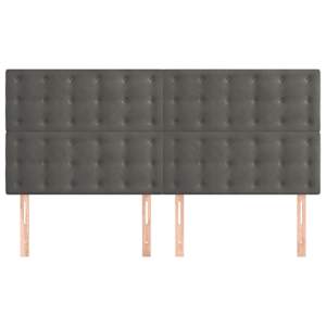 Čelo postele tmavě šedé 200x5x118/128 cm sametové - obrázek 3