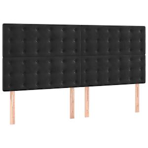 Čelo postele černé 200x5x118/128 cm sametové - obrázek 2