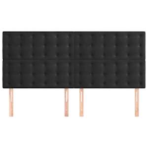 Čelo postele černé 200x5x118/128 cm sametové - obrázek 3