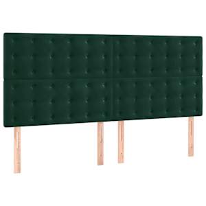 Čelo postele tmavě zelené 200x5x118/128 cm sametové - obrázek 2