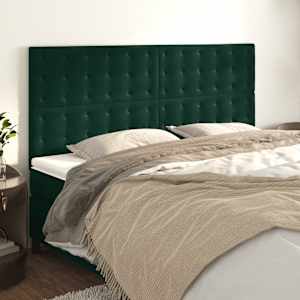 Čelo postele tmavě zelené 200x5x118/128 cm sametové - obrázek 1