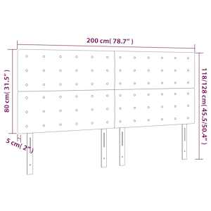 Čelo postele tmavě modré 200x5x118/128 cm sametové - obrázek 8