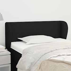 Čelo postele typu ušák černé 83x23x78/88 cm textil - obrázek 1