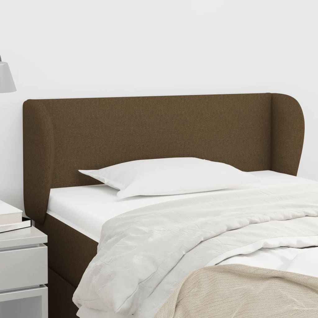 vidaXL Tăblie de pat cu aripioare maro închis 83x23x78/88 cm textil