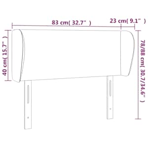Čelo postele typu ušák krémové 83x23x78/88 cm textil - obrázek 9