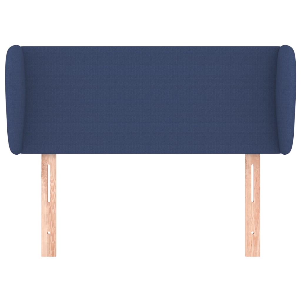 Tăblie de pat cu aripioare, albastru, 83x23x78/88 cm textil