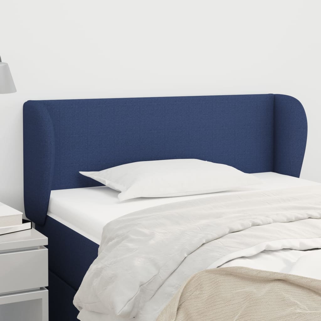 vidaXL Tăblie de pat cu aripioare, albastru, 83x23x78/88 cm  textil
