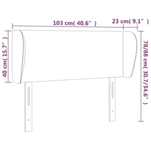Čelo postele typu ušák světle šedé 103x23x78/88 cm textil - obrázek 9