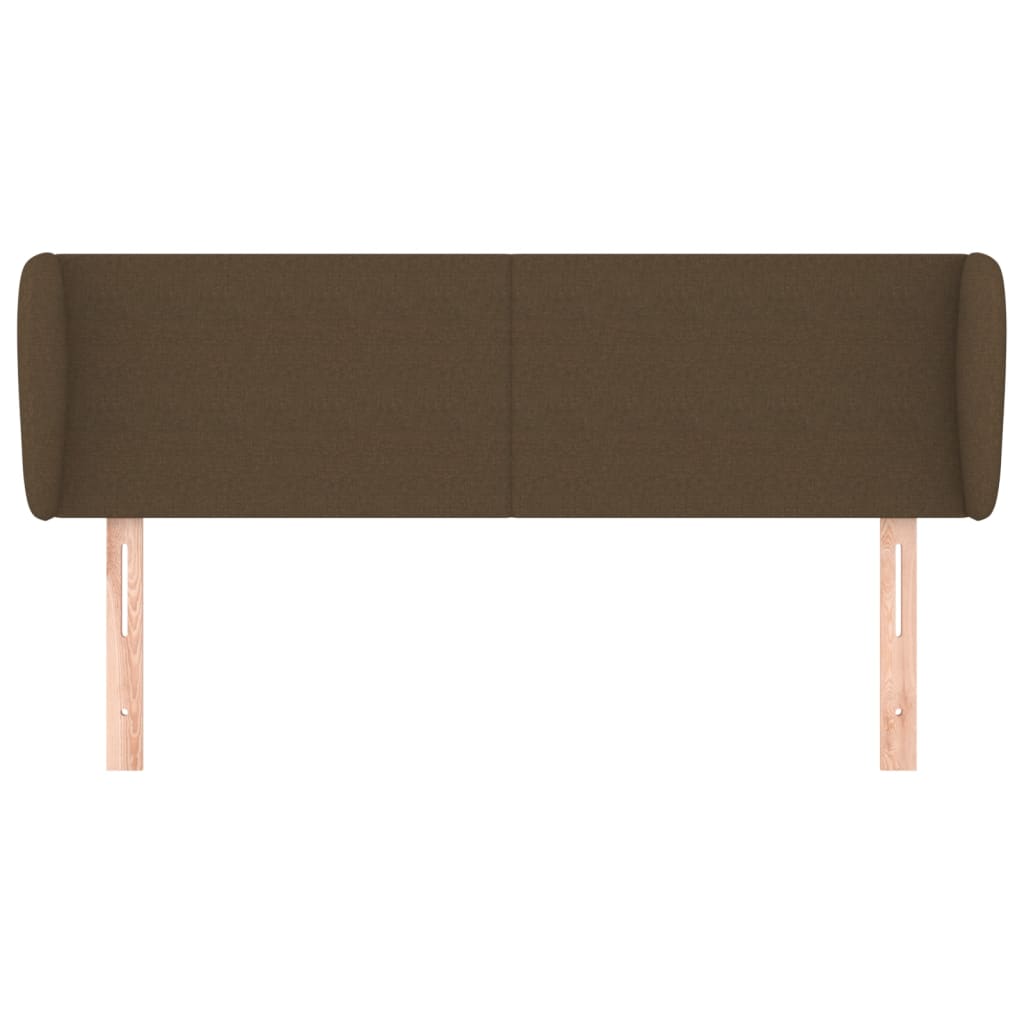 vidaXL Hoofdbord met randen 147x23x78/88 cm stof donkerbruin afbeelding