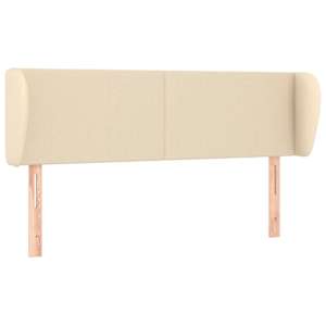 Čelo postele typu ušák krémové 147x23x78/88 cm textil - obrázek 2