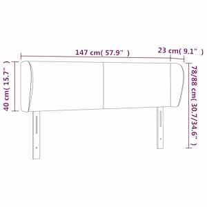 Čelo postele typu ušák krémové 147x23x78/88 cm textil - obrázek 9