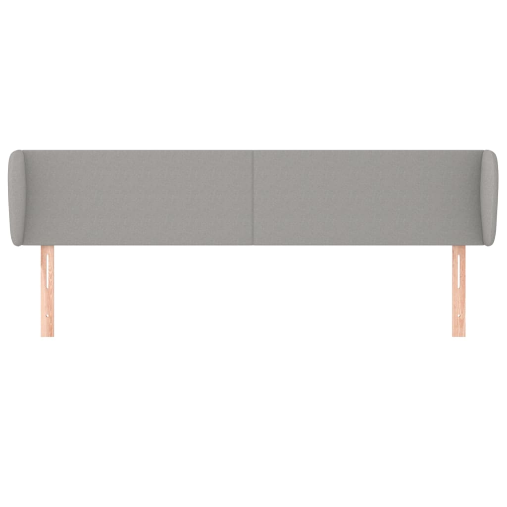 vidaXL Hoofdbord met randen 163x23x78/88 cm stof lichtgrijs afbeelding