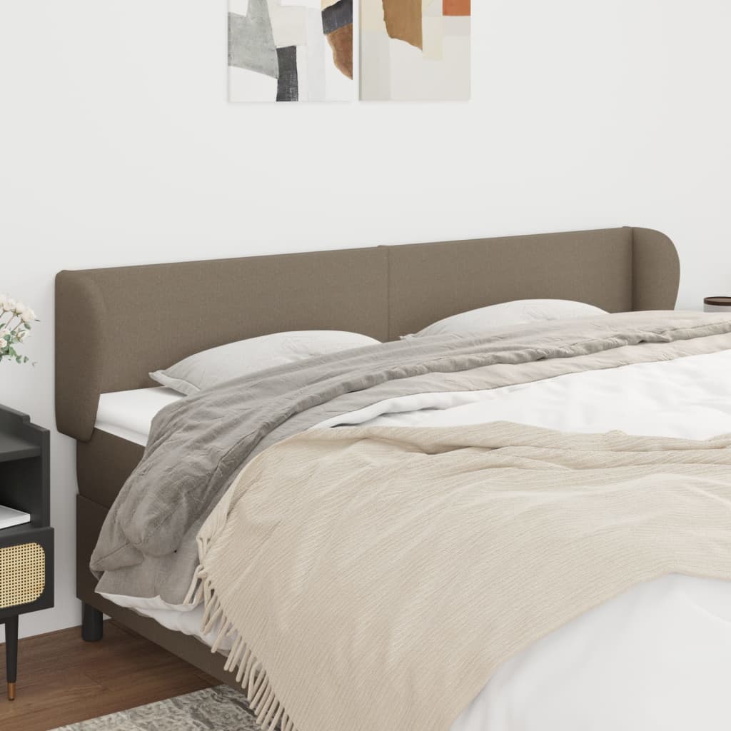 vidaXL Tăblie de pat cu aripioare gri taupe 163x23x78/88 cm textil (si imagine noua