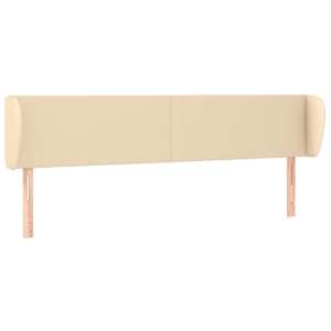Čelo postele typu ušák krémové 163x23x78/88 cm textil - obrázek 2