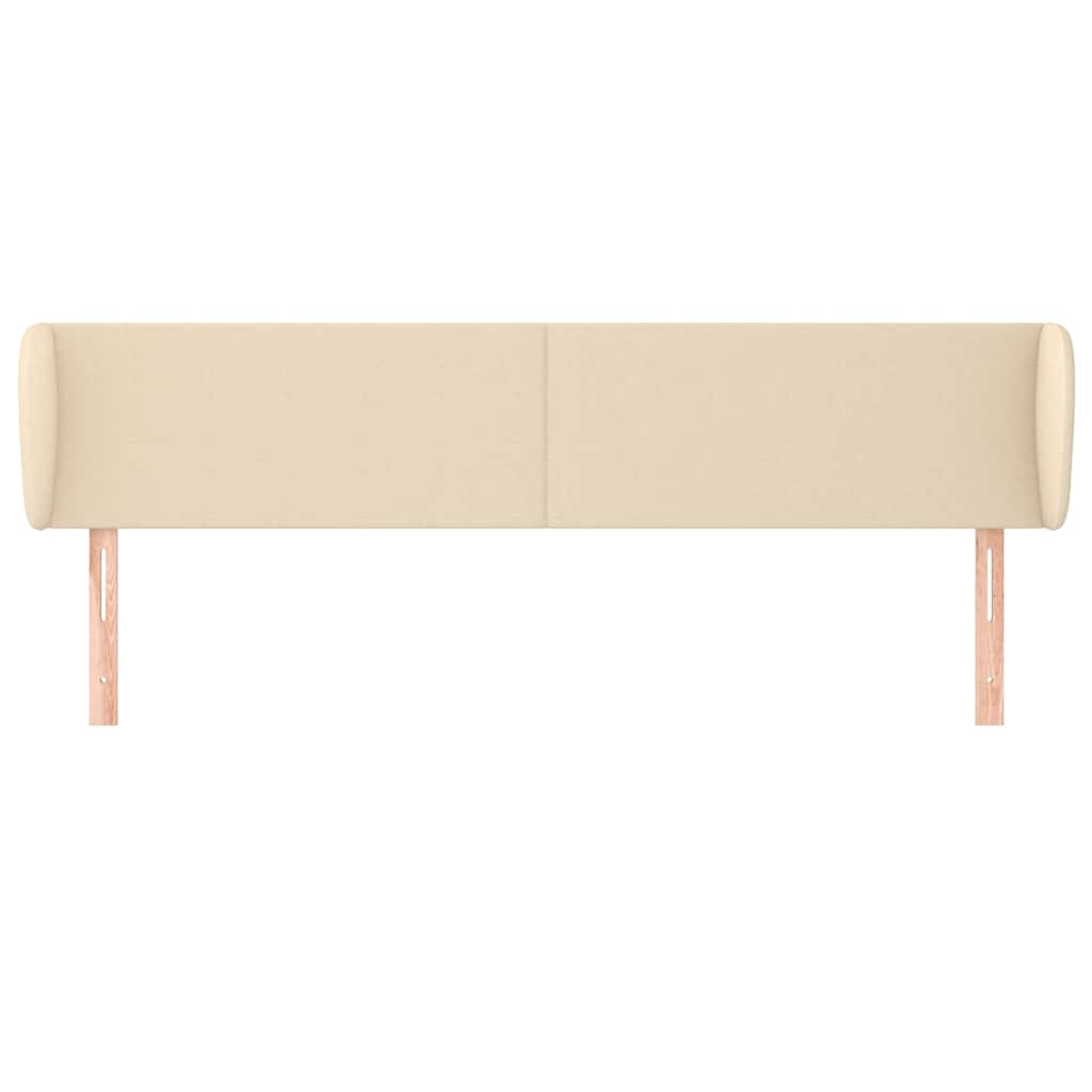 vidaXL Hoofdbord met randen 163x23x78/88 cm stof crèmekleurig, foto 2
