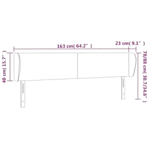 Čelo postele typu ušák krémové 163x23x78/88 cm textil - obrázek 9