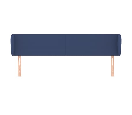 vidaXL Cabeceira de cama c/ abas tecido 163x23x78/88 cm azul