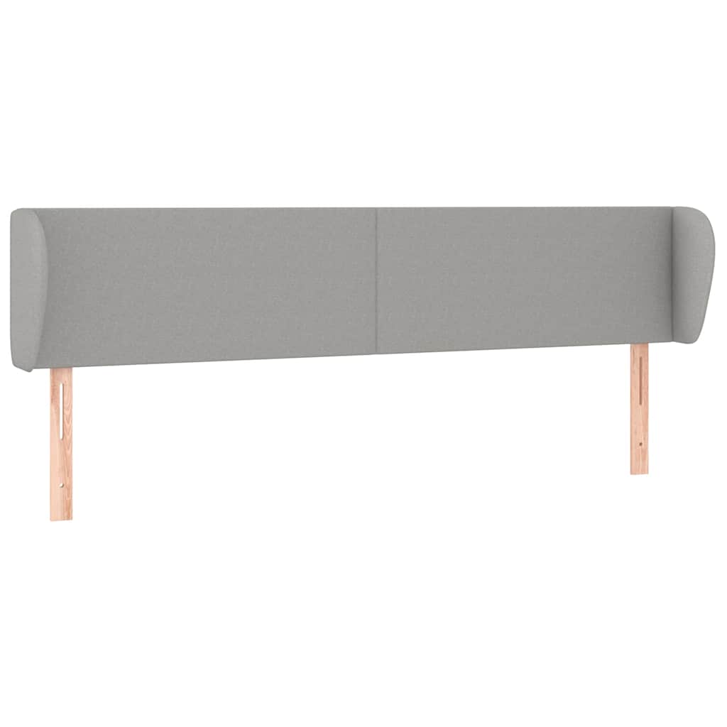 vidaXL Hoofdbord met randen 183x23x78/88 cm stof lichtgrijs grijs, foto 3