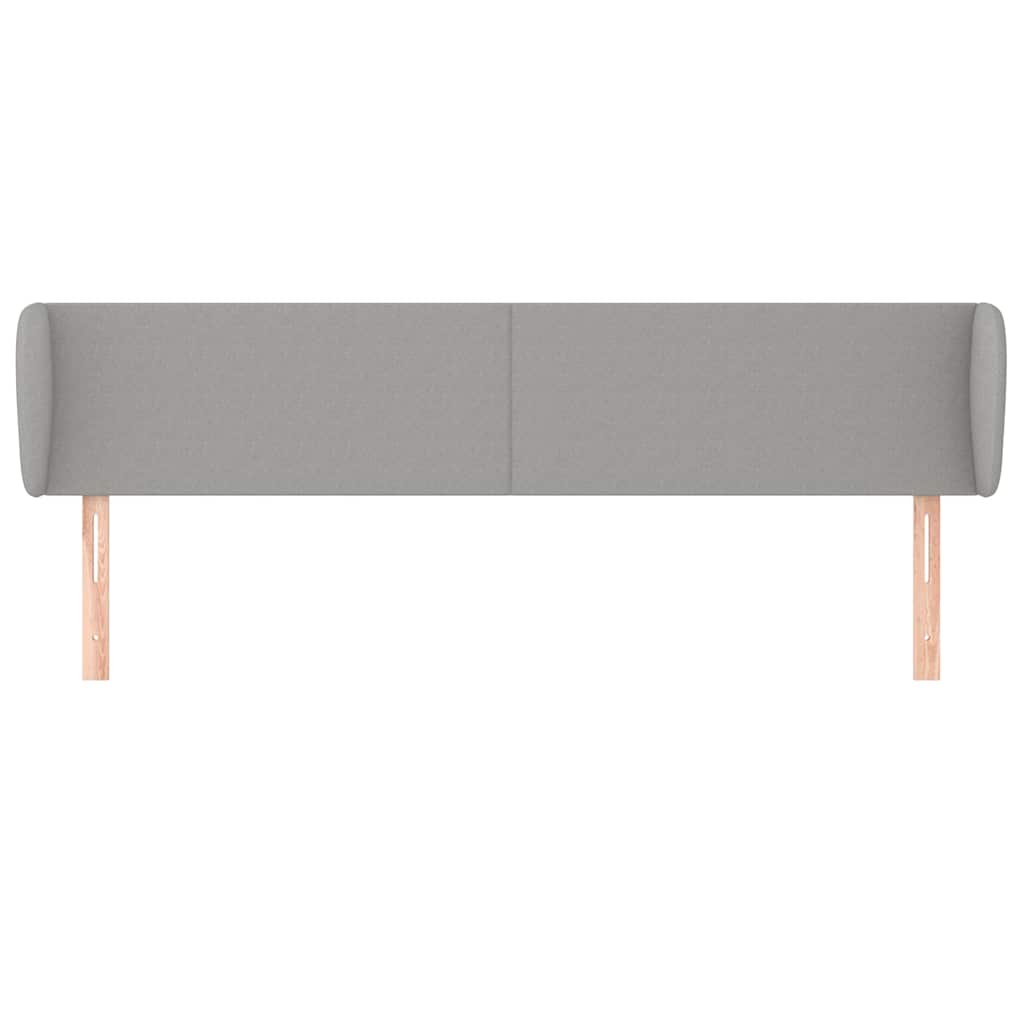 vidaXL Hoofdbord met randen 183x23x78/88 cm stof lichtgrijs grijs, foto 2