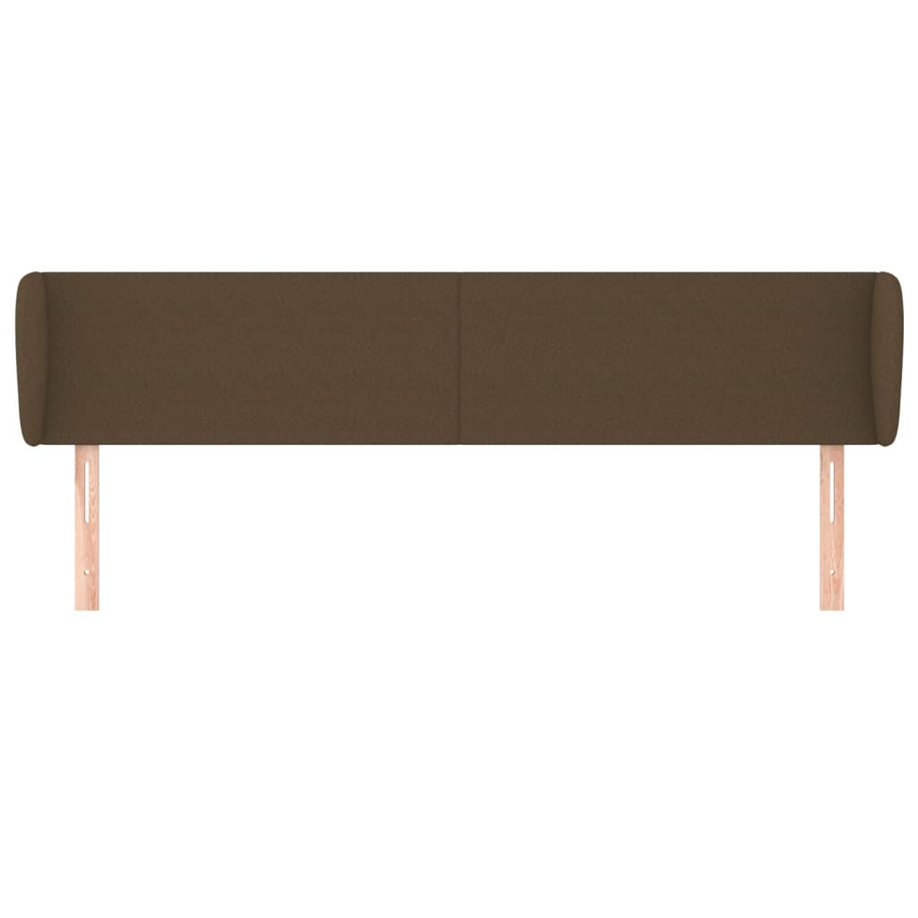 vidaXL Hoofdbord met randen 183x23x78/88 cm stof donkerbruin afbeelding