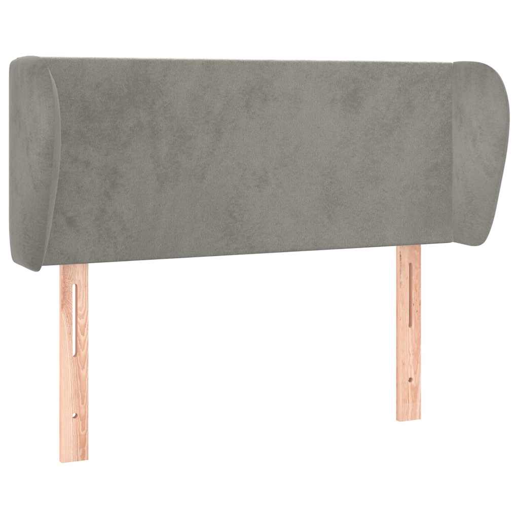 vidaXL Čelo postele typu ušák světle šedé 93x23x78/88 cm samet