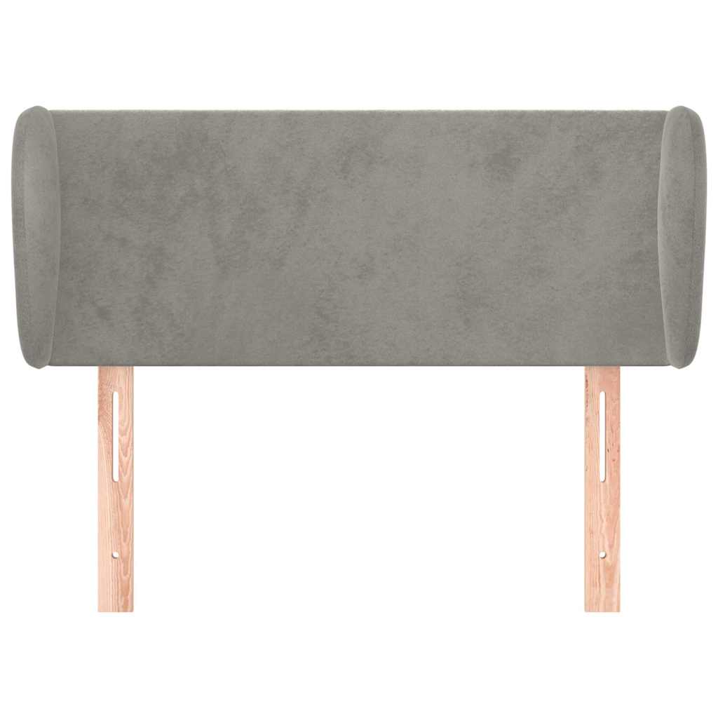vidaXL Hoofdbord met randen 93x23x78/88 cm fluweel lichtgrijs grijs, foto 2