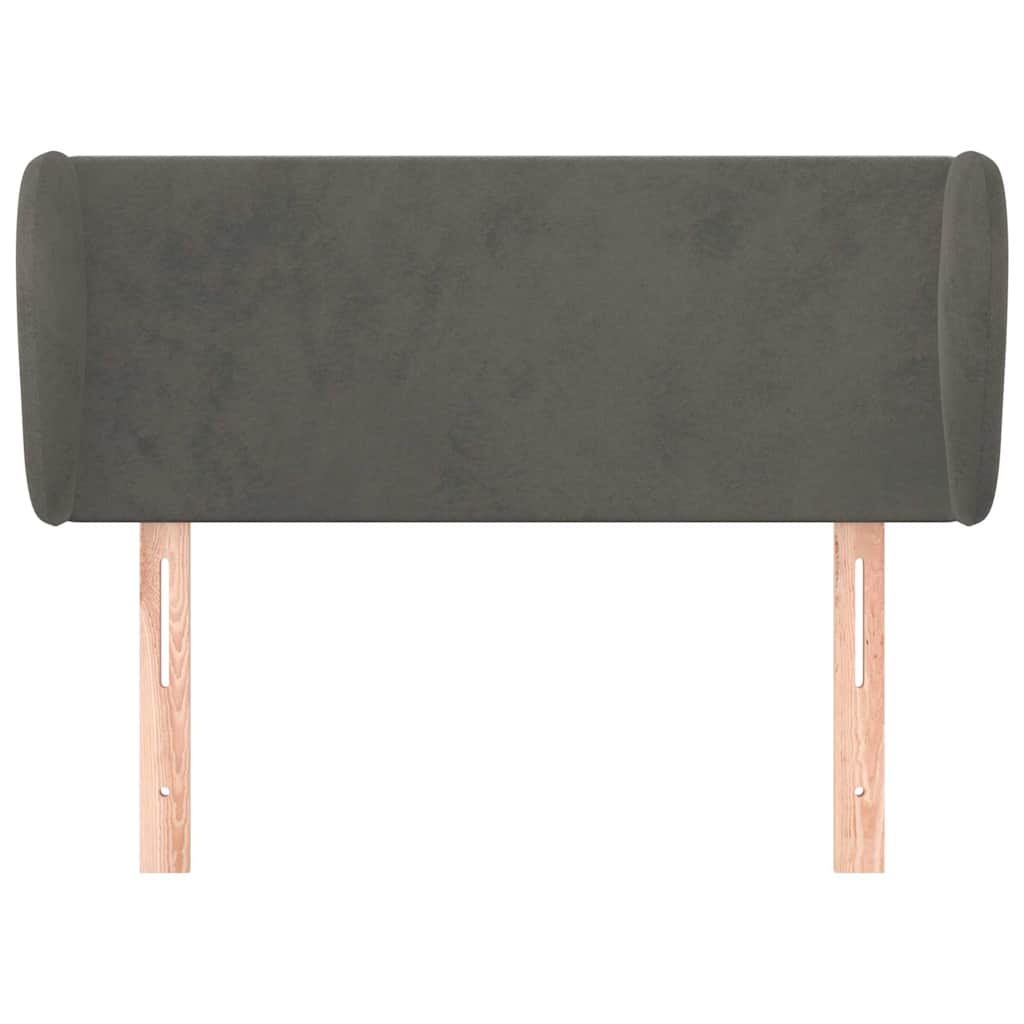vidaXL Hoofdbord met randen 93x23x78/88 cm fluweel donkergrijs grijs, foto 2