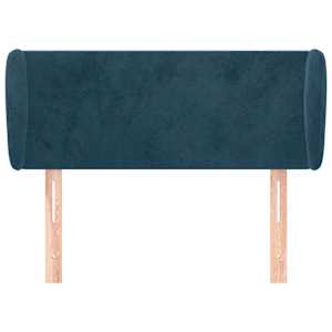 Čelo postele typu ušák tmavě modré 93x23x78/88 cm samet - obrázek 3