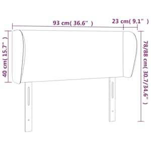 Čelo postele typu ušák tmavě modré 93x23x78/88 cm samet - obrázek 9
