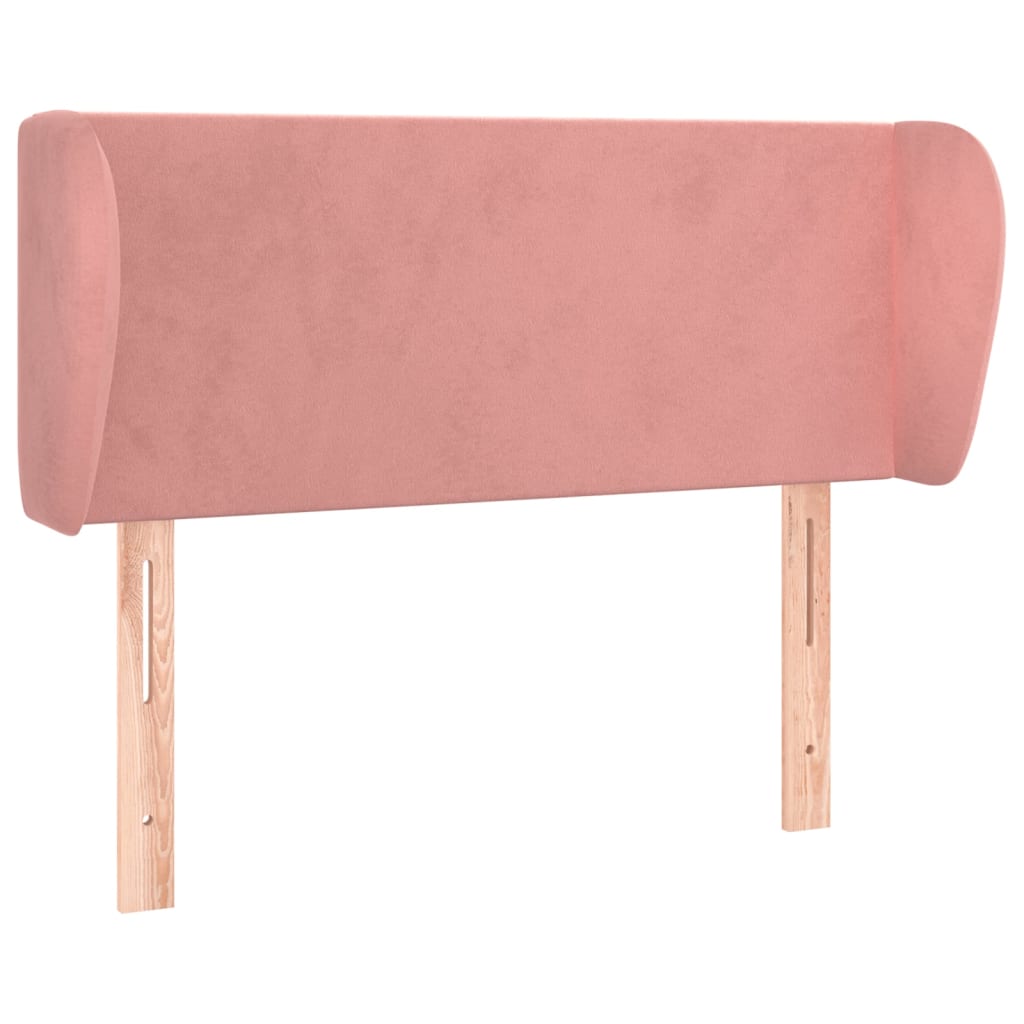 vidaXL Čelo postele typu ušák růžová 93x23x78/88 cm samet