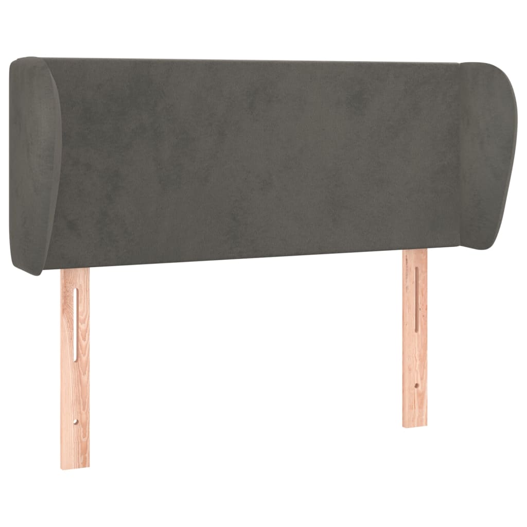vidaXL Čelo postele typu ušák tmavě šedé 103x23x78/88 cm samet