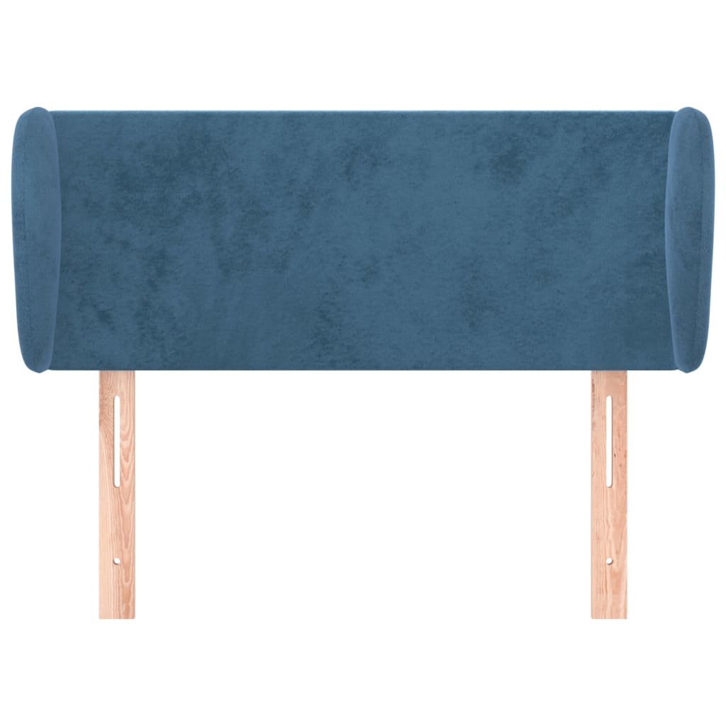 vidaXL Hoofdbord met randen 103x23x78/88 cm fluweel donkerblauw afbeelding