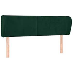 Čelo postele typu ušák tmavě zelené 147x23x78/88 cm samet - obrázek 2