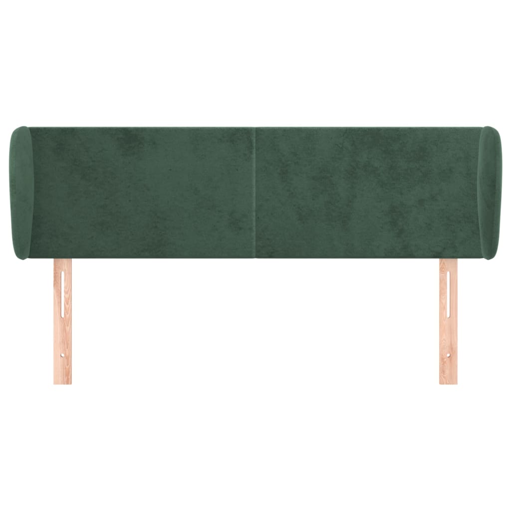 vidaXL Hoofdbord met randen 147x23x78/88 cm fluweel donkergroen afbeelding