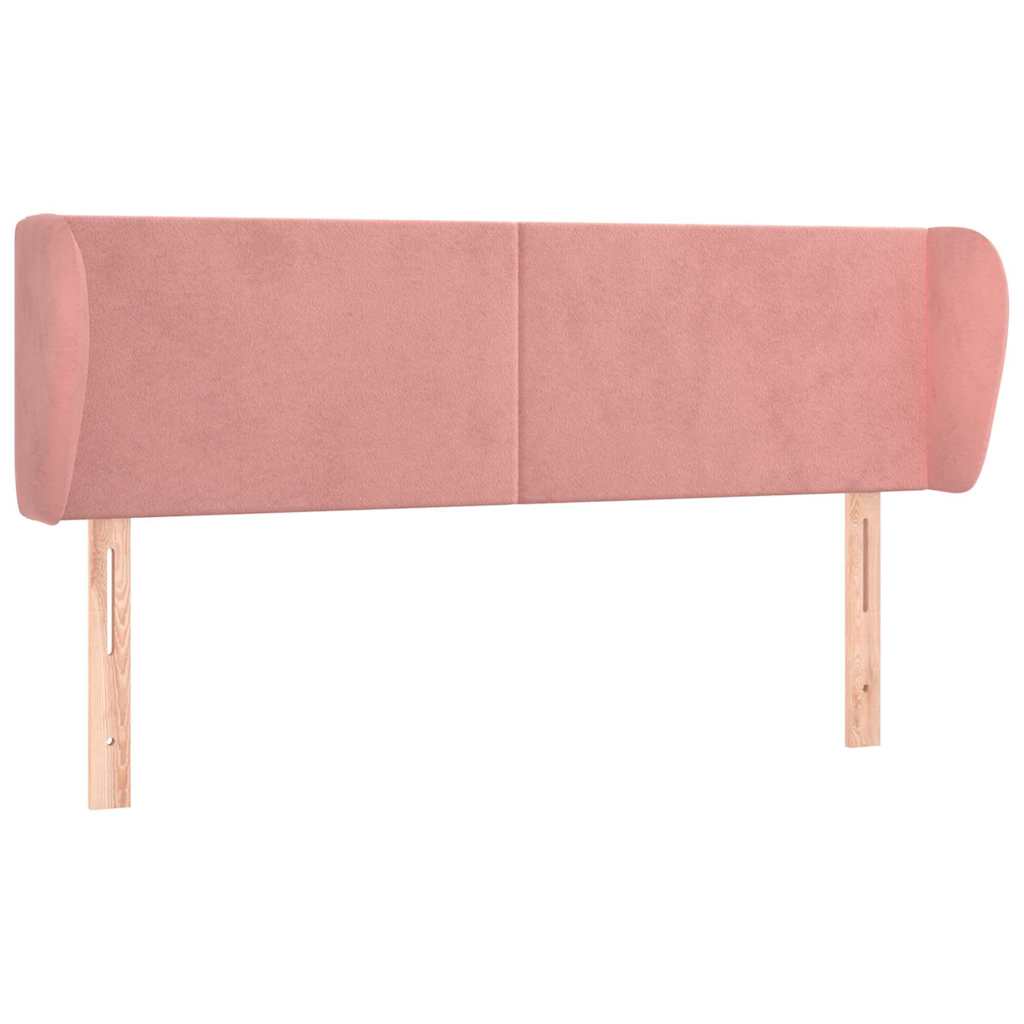 vidaXL Hoofdbord met randen 147x23x78/88 cm fluweel roze, foto 3